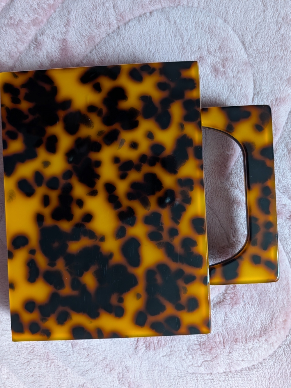 Lulus Tati Tortoise Acrylic Box Clutch Brown